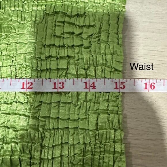 Nicola Womens Vintage 90s Y2K Crinkle Scrunch Pleat V Neck Lace Trim Tank Top XL - Picture 9 of 10